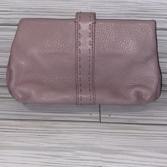 Cole Haan Black Pebble Leather Clutch/Cosmetics Bag - Picture 2 of 5